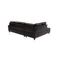 thumbnail image 6 of Hassch Futon 3 PC Sectional Sofa Set with Storage Ottoman,Black, 6 of 7