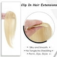 thumbnail image 6 of MY-LADY 2pack 10inches Remy Hair Extensions Short Thick Hairpieces Side Bangs Clip Real Human Hair Bangs Natural Extra Hair Clip Hair Topper for Women #60 Platinum Blonde, 6 of 8
