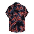 thumbnail image 2 of Leutsin Men Short-Sleeved Printed Color Buttons Cardigan Casual Shirt Tops, 2 of 3