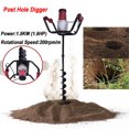 thumbnail image 3 of 190-200rpm/min Electric Post Hole Digger Earth Auger 1500W 1.6HP 4'' W/ Bits + Extension Bar, 3 of 8