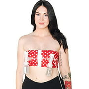 PUMPEASE Hands Free Pump Bra, Small, Adjustable, Works for All Pumps, Red Polka Dots