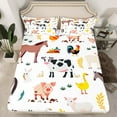 thumbnail image 2 of jejeloiu Rustic Farmhouse Animal Twin Sheet Sets,Pig Cow Rabbit Twin Fitted Sheet,Cartoon Farm Nursery Flat Sheet For Child,Breathable Home Decor,3pcs, 2 of 7