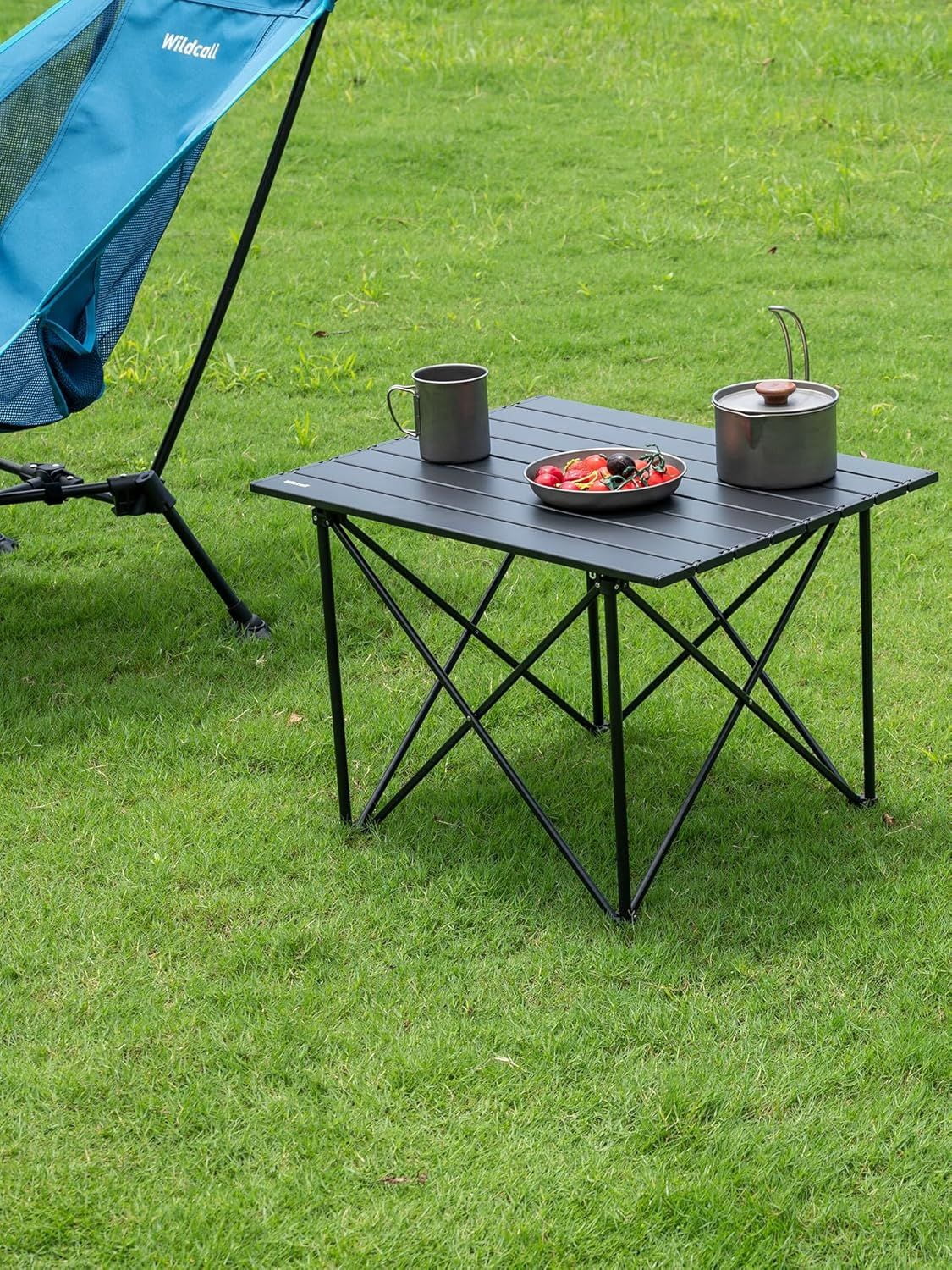 Ultralight Foldable Aluminum Camping Table, Triangular Support Heat Waterproof Portable Outdoor Table with Snap Lock Nylon Hinges Supports 88lbs, Carry Bag Included for Camping Beach Fishing