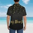 thumbnail image 4 of Fotbe Happy New Year Camisa Hawaiana para Hombre Unisex – Camisa Casual de Verano con Botones de Manga Corta de Algodón y Lino,Medium, 4 of 7