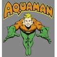thumbnail image 2 of Boy's Justice League Aquaman Dives In  Performance Graphic Tee Charcoal Heather Small, 2 of 4