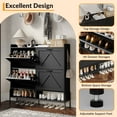 thumbnail image 3 of Shoe Cabinet Storage, Hidden Freestanding Shoe Rack with 4 Flip Drawers and Adjustable Shelf, Shoe Cabinet with Open Shelves for Entryway, Hallway, Foyer, 3 of 11
