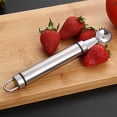 thumbnail image 4 of npkgvia Hot sale!Kitchen Gadgets,Cookware,,Home Essentials1Pcs Sliver Stainless Steel Strawberry Huller And Tomato Stem Corer Tool, 4 of 5