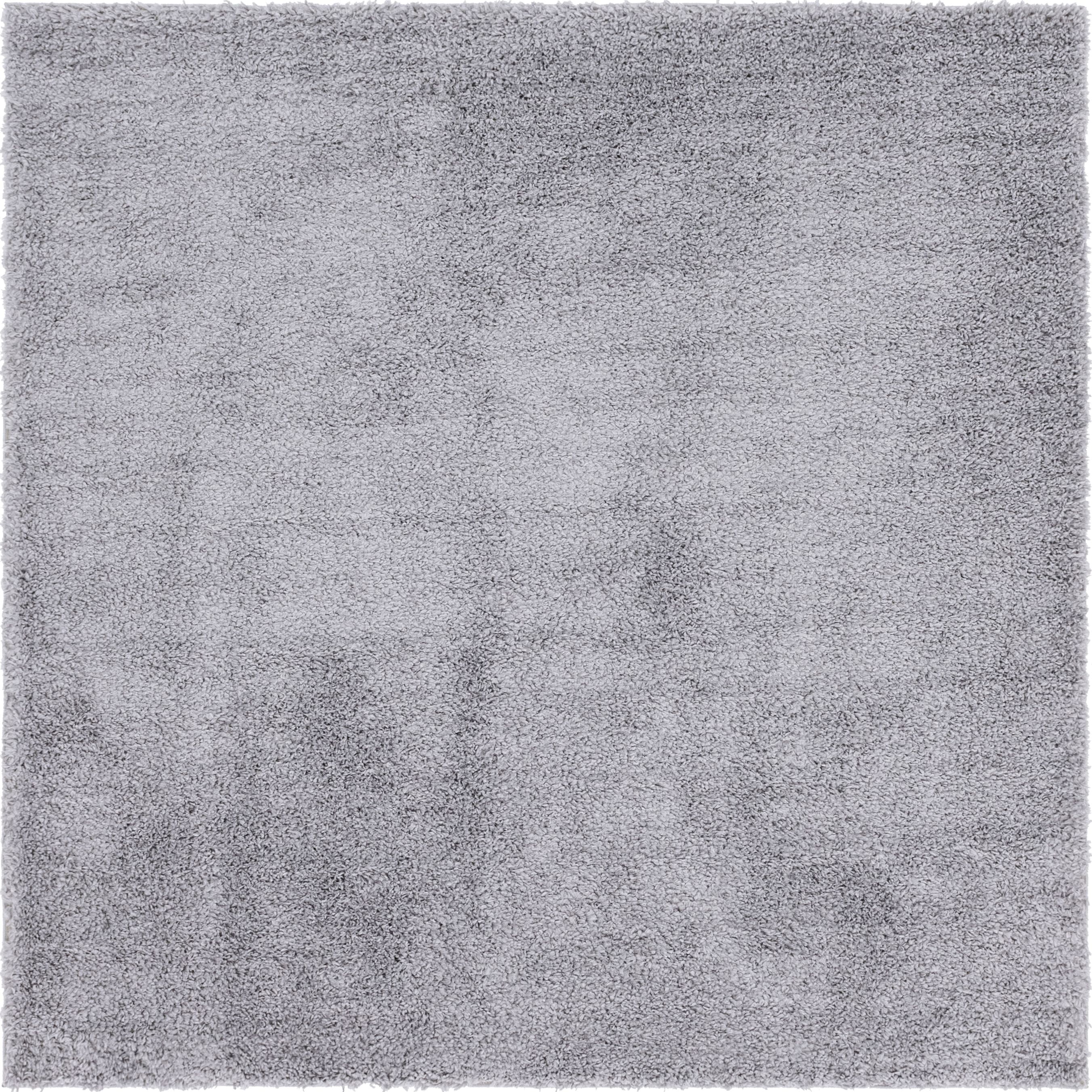 Unique Loom Indoor Square Solid Print Modern Area Rugs Gray, 8' 0 x 8