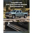 thumbnail image 2 of Rocker Panel Guard 4 Piece Set Compatible with 2014 2018 Chevrolet Silverado 1500 Extended Cab Replacement for 14068 Trail Armor Side Skirts Extension Body Kit Driver Side 3M Adhesive Black, 2 of 6