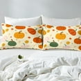 thumbnail image 4 of Manfei Mushroom Pumpkin Bed Sheets King,Botanical Plants King Sheet Sets,Maple Leaf Bedding Sets King Size,Microfiber Thanksgiving Day Room Decoration,4pcs, 4 of 6