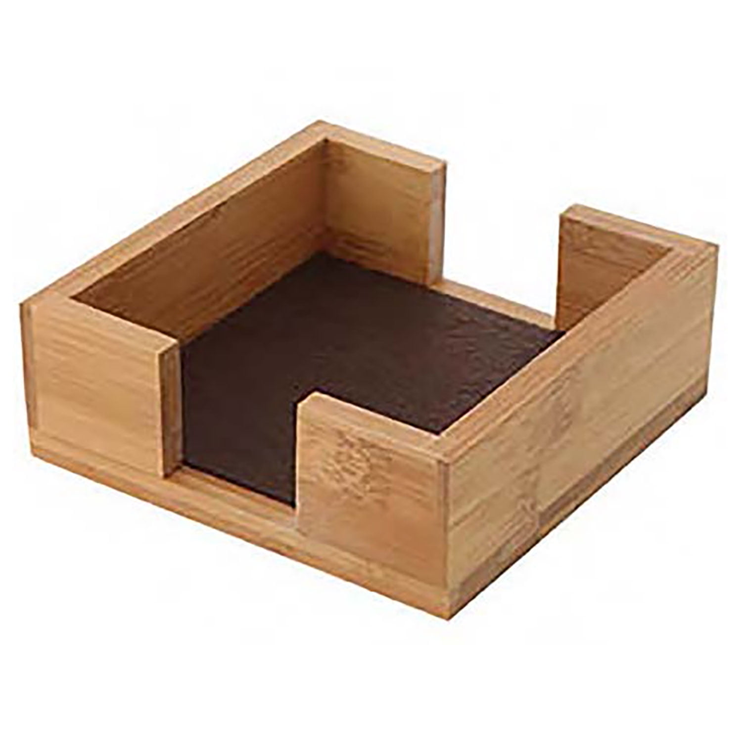 Natural Bamboo Square Coaster Holder with Felt Bottom