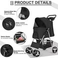 thumbnail image 3 of LUVCMFT 4-Wheeled Foldable Pet Stroller for Dog & Cat with Storage Basket and Cup Holder, Black White, 3 of 8