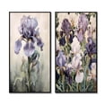 thumbnail image 2 of Designart "Wild Meadows Purple Iris in Bloom II" Wildflowers Framed Wall Art Set Of 2 - Traditional Purple Frame Gallery Set For Office Decor, 2 of 6