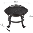 thumbnail image 2 of Fogata al aire libre Fogata Fogata de acero Fogata Estufa de calefacción para Patio Jardín con tapa de parrilla de póquer Negro 565650cm Vhermosa Juegos de Mesa, 2 of 5