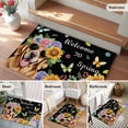 thumbnail image 5 of Spring Dog Entryway Rug 2'x3'&nbsp; Non Slip Front Door Mats, Black Watercolor Botanical Floral Sunflower Entrance Rugs Indoor Outdoor Carpet, Washable Floor Mats Small Area Rug for Bedroom Kitchen, 5 of 8