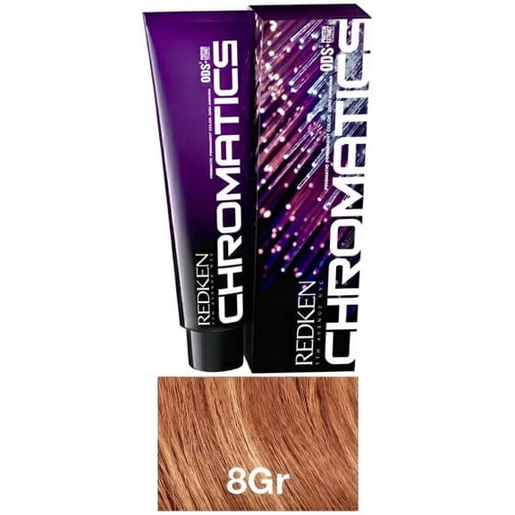 Redken Chromatics Prismatic Permanent Hair Color - 8Gr - Gold Red - Pack of 1 with Sleek Comb