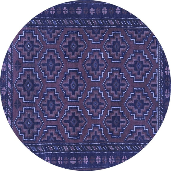 Ahgly Company Indoor Round Persian Blue Traditional Area Rugs, 7' Round