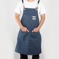 thumbnail image 5 of Canvas Apron Chef Apron Large Pockets Dark Blue, 5 of 8