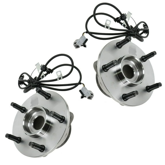 TRQ Front Wheel Hub & Bearing Pair for 97-99 Dodge Ram Pickup Truck 4x4 With ABS BHA53349