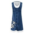 thumbnail image 4 of Sakmal Summer Dresses for Women 2024 Vacation Knee Length Shirt Dress Denim Solid with Pocket Loose Sleeveless Womens Skirts, 4 of 5