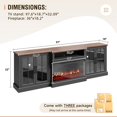 thumbnail image 4 of Sunmthink Farmhouse TV Stand with 36" Fireplace for TVs up to 100", Media Entertainment Center with Adjustable Shelves and Large Storage Cabinets, for Living Room, Black, 4 of 7
