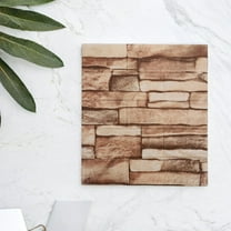 BESTYASH 10Pcs Self Adhesive Kitchen Tiles Light Brown Realistic 3D Stone Texture Wall Decor