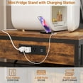 thumbnail image 3 of Homieasy Mini Fridge Stand with Drawer Storage & Sockets, Heavy Duty Mini Refrigerator table with Rolling Cabinet for Dorm, Apartment, Office, Mini Fridge and Microwave Stand,Rustic Brown, 3 of 8