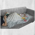 thumbnail image 6 of Tea Party Soft Flannel Fleece Throw Blanket, 2 Birds Enjoying Tea and Various Sweets Pale Colored Image Bouquet of Flowers, Cozy Plush for Indoor and Outdoor Use, 60" x 80", Multicolor, by Ambesonne, 6 of 6