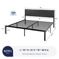 thumbnail image 7 of Allewie King Platform Bed Frame with Diamond Stitched Tufted Fabric Upholstered Headboard, Dark Grey, 7 of 7
