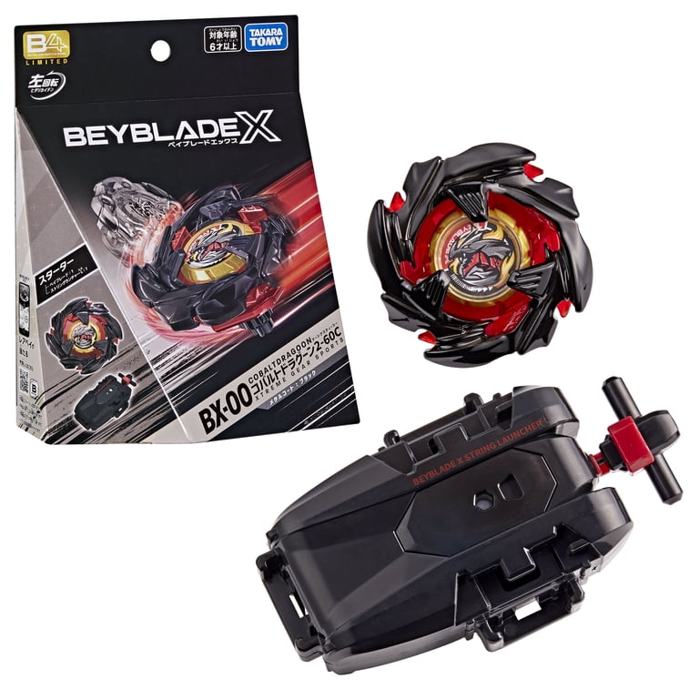 Beyblade X TT Import Left-Spin String Deluxe Launcher Set with Red
