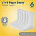 thumbnail image 5 of Debra Weitzner Mens Fuzzy Socks Grip Socks Microfiber Plush Sleeping Socks Soft Anti-Skid, White 6-Pair, 5 of 6