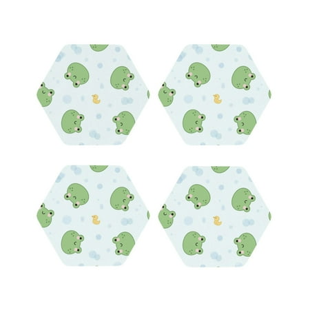 

Tideii Kawaii Frogs for Leather Coasters 4 Pieces Anti-fouling and Anti-scalding Decorative Coasters Suitable for Restaurants Kitchens Coffee Shops-Hexagon