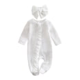 thumbnail image 3 of 6-12M Newborn Baby Girl Spring And Summer Solid Color Romper For Infants And Toddlers, 3 of 9