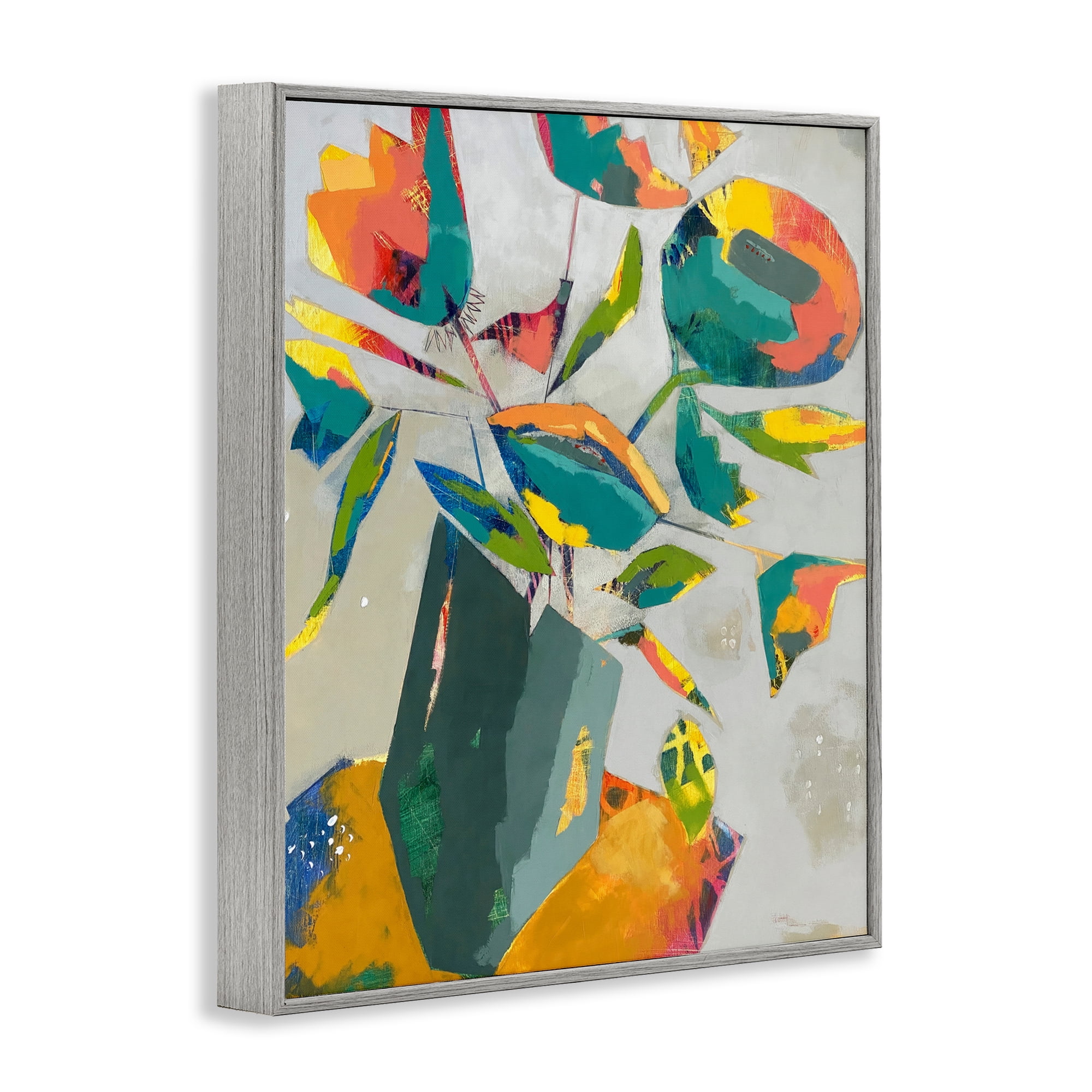Mischief & Merrymaking Abstraction Gray Framed Giclee Art, design by Dianna Fritzler