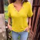 thumbnail image 2 of Camiseta de Manga Corta de Verano para las Mujeres con Cuello en V, Primavera de Verano de Poliéster, 2 of 4