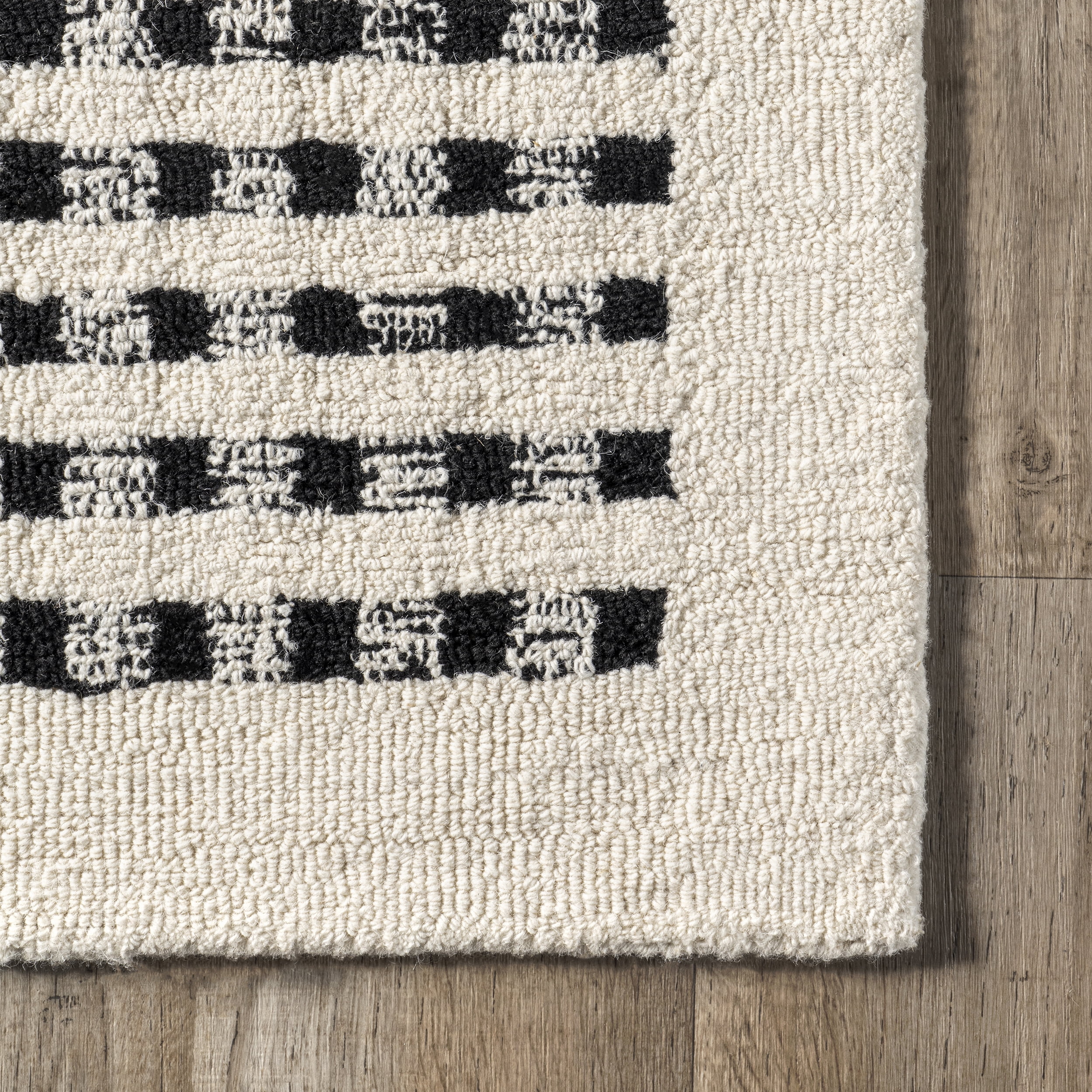 nuLOOM Adahlia Checkered Wool Area Rug, 7' 6" x 9' 6", Ivory
