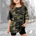 thumbnail image 2 of RTKFRFLM Kids Summer Camouflage Print Crewneck Drop Shoulder Short Sleeve Casual T-Shirt Graphic Tee Tops for Boys Girls, Size 5-14Y, 2 of 4