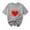 Gray, variant on Valentines Day Shirts for Women Funny Love Heart Print Shirts Casual Round Neck Valentine Tunic Short Sleeve Tops