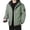 Army Green, variant on Men's Hooded Padded Jacket, Wind Resistant Water Repellent Thermal Insulated Outdoor Coat, Full Length Zipper with Snap Button Closure, Adjustable Hook and Loop Cuffs, Drawstring Hood and Hem