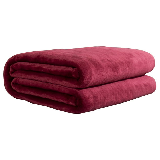 Manta de aire acondicionado de franela multifunción para interior y exterior (rojo vino)