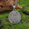 thumbnail image 1 of Retro Aztec Solar Calendar Mysterious Ancient Mayan Civilization Pattern Pendant Necklace Men s Amulet Lucky Trendy Jewelry, 1 of 5