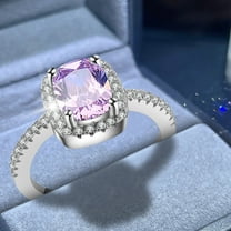 KDSJSXW Stackable Rings for Women Square Zircon And Diamond Ring for Women Fashion Jewelry Popular Accessories for Wife Spinelli Ring Gold Rings Stackable Rings for Women(Pink,6)