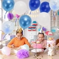 thumbnail image 6 of Unique Bargains Latex Party 10 Inch Helium Balloons with Ribbon Metallic Blue White, 6 of 6