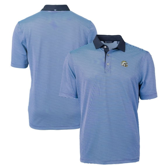 Men's Cutter & Buck Powder Blue Los Angeles Chargers Big & Tall Virtue Eco Pique Micro Stripe DryTec Tri-Blend Recycled