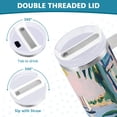 thumbnail image 3 of Yayeee 30oz Stainless Steel Tumbler with Straw and Handle Double-Wall Insulated Travel Water Bottle, Floral Seaside, 3 of 8