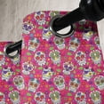 thumbnail image 3 of Ambesonne Colorful Grommet Curtain, Sugar Skull Flowers, 50" x 84", Hot Pink Purple Green, 3 of 6