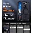 thumbnail image 2 of Funda con Soporte Magnético invisible, Delgada Translúcida Mate, para iPhone 15 Pro Max 6.7", Negro, 2 of 7