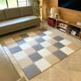 thumbnail image 5 of MioTetto Non-Toxic Foam Play Mat for Babies & Kids, Interlocking Puzzle Tiles, Cream-Gray-Beige, 36 Pieces – Perfect for Tummy Time, Crawling, Nursery, Playroom, or Gym, 5 of 13
