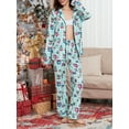 thumbnail image 3 of Women Christmas 2 Piece Pajamas Set Long Sleeve Button-Down Xmas PJs Set Sleepwear Loungewear, 3 of 6