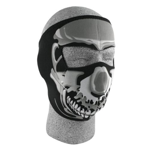 ZANheadgear Neoprene Skull Face Mask (Chrome Black) by Zan Headgear
